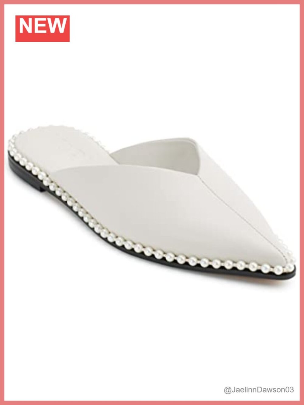 Karl Lagerfeld Vyra Studded Slip On Loafer Mule Pointed Toe Faux Leather